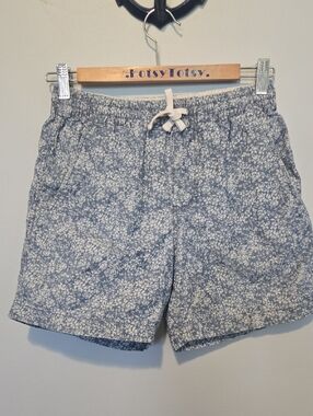 J. Crew Blue and White Floral Cotton Trunks Shorts